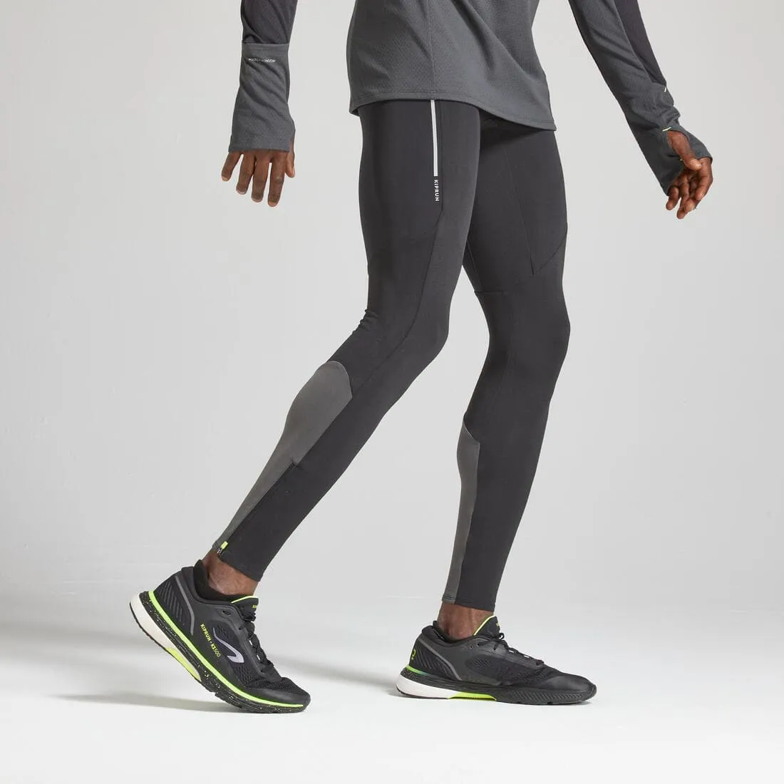 Collant chaud de running Homme - KIPRUN Run 500 Warm Noir