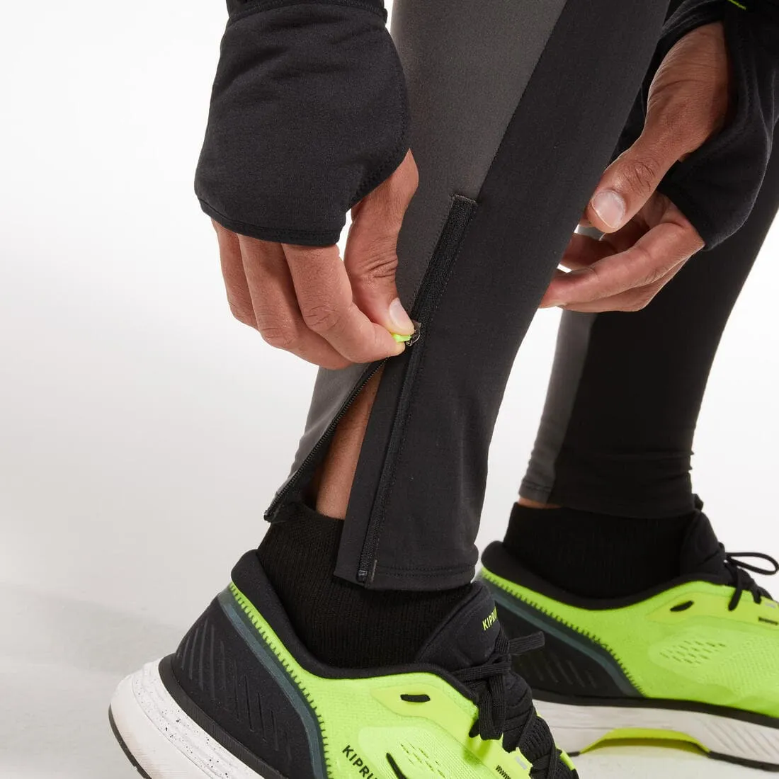 Collant chaud de running Homme - KIPRUN Run 500 Warm Noir