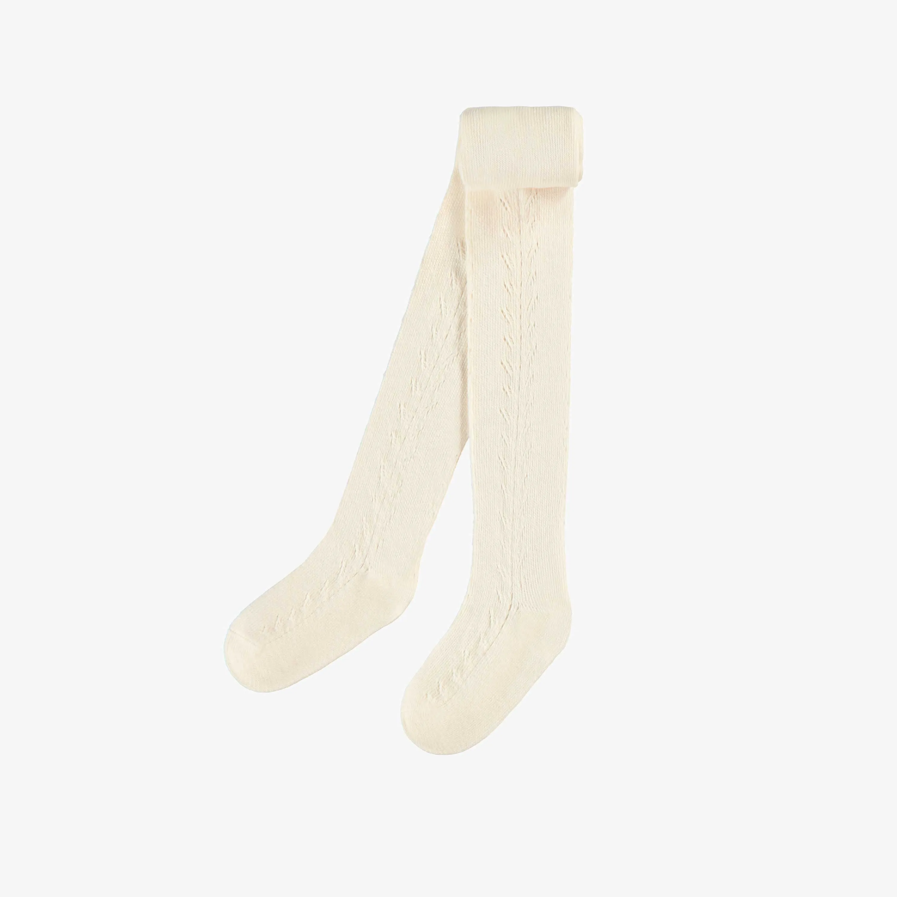 Collant crème avec motif en pointelle, bébé  ||  Cream tights with a pointelle pattern, baby