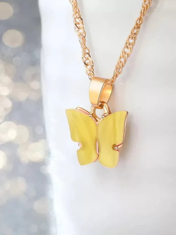 Combo of 2 Black and Yellow Mariposa Pendant