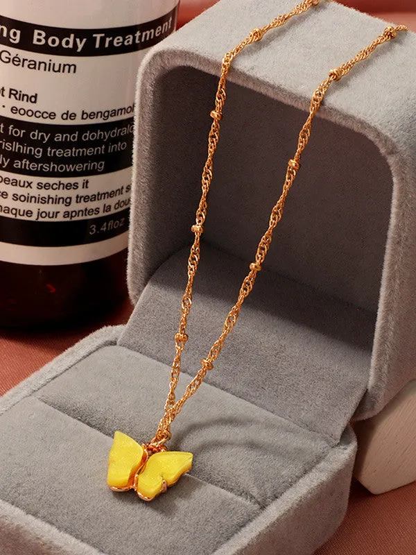 Combo of 2 Black and Yellow Mariposa Pendant