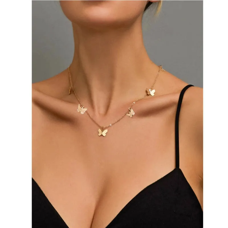 Combo of 2 Gold Plated Coin Butterfly Necklace
