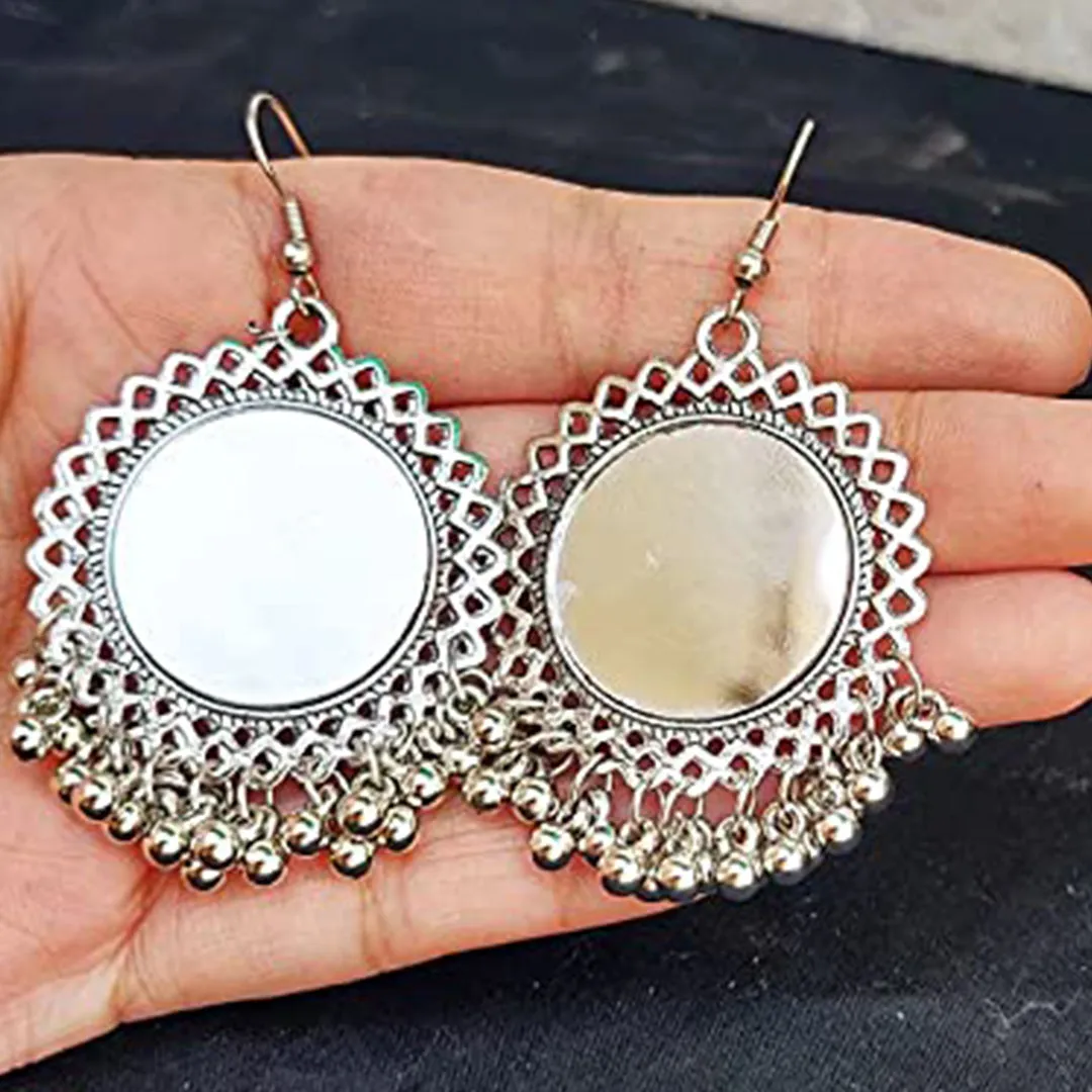 Combo of 2 Mirror Jhumki and Flower Pearl Stud Earrings