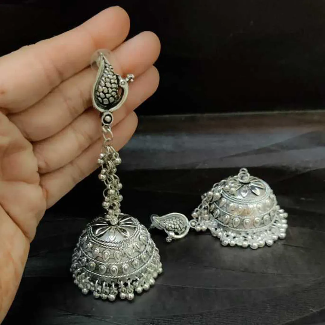 Combo of 2 Peacock Jhumka and Mirror Earrings