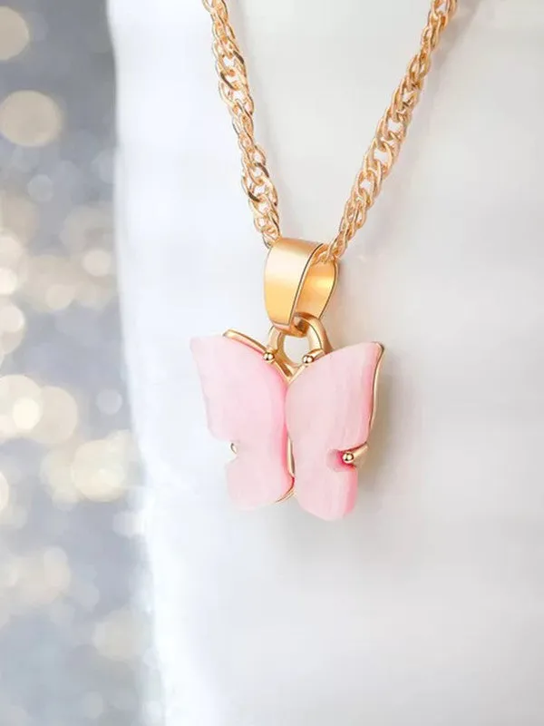Combo of 2 Pink and Yellow Mariposa Pendant