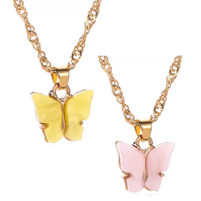 Combo of 2 Pink and Yellow Mariposa Pendant