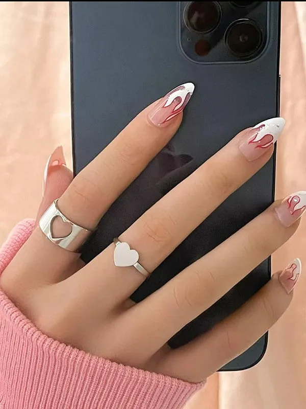 Combo of 2 Silver Plated Heart Matching Couple Ring