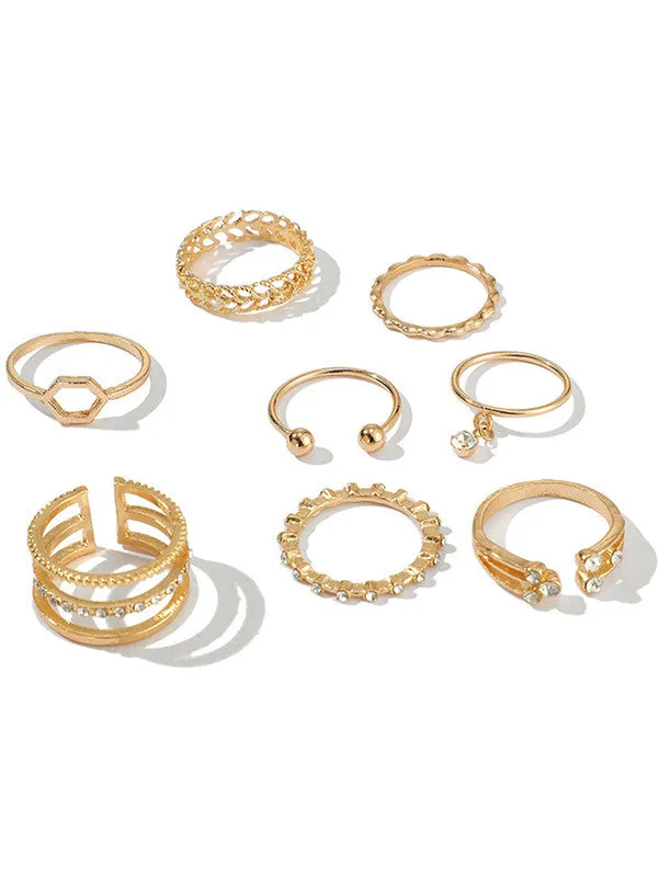 Combo of 23 Piece Gold & Silver Plated Multi Designs Ring Set