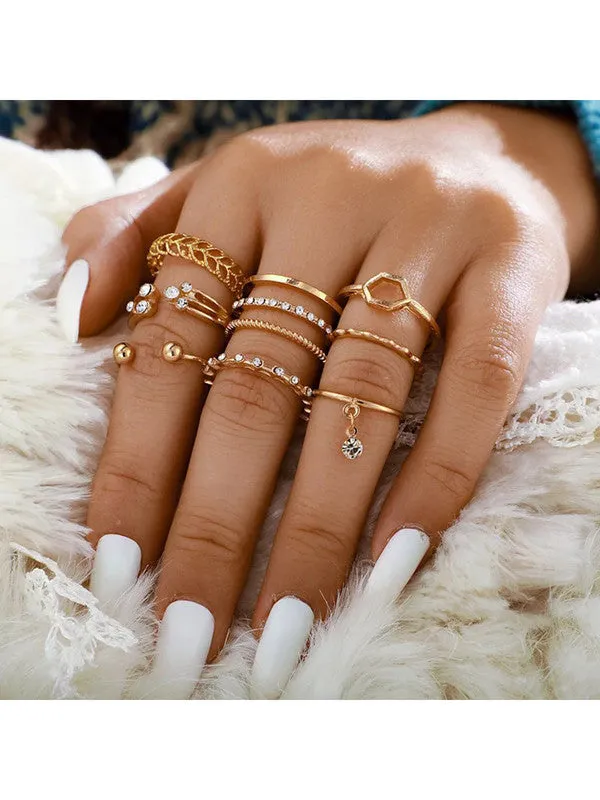 Combo of 23 Piece Gold & Silver Plated Multi Designs Ring Set