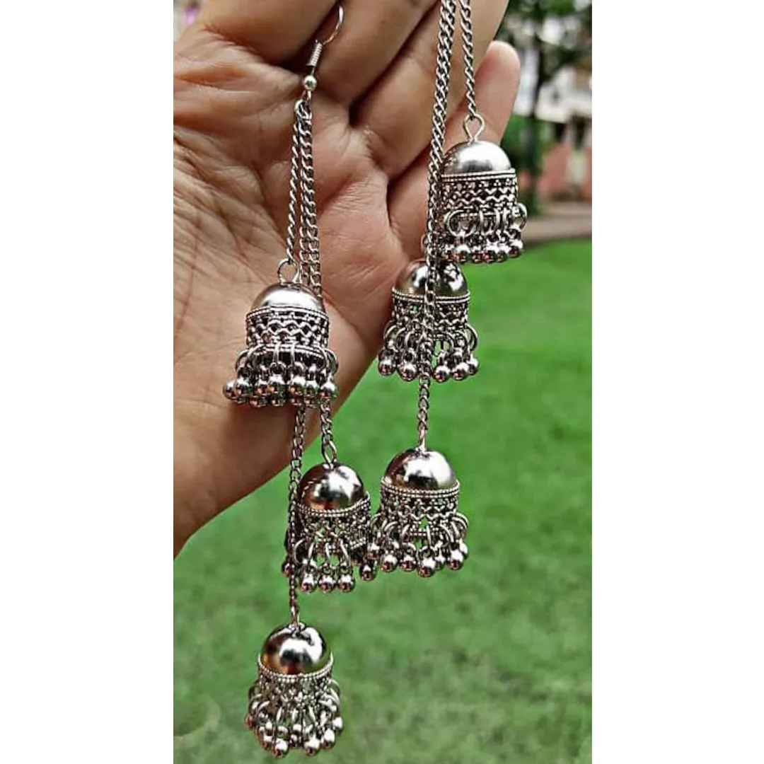 Combo of 4 Oxidized Layered Beads Jhumki