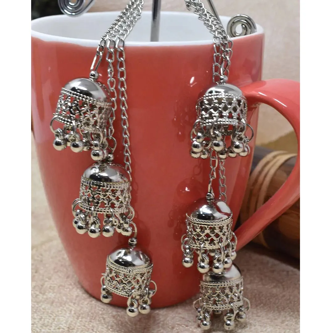 Combo of 4 Oxidized Layered Beads Jhumki