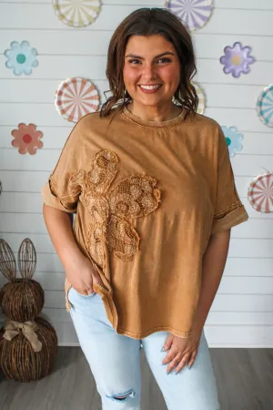 Daisy Lace Flower Patch Top • Bronze