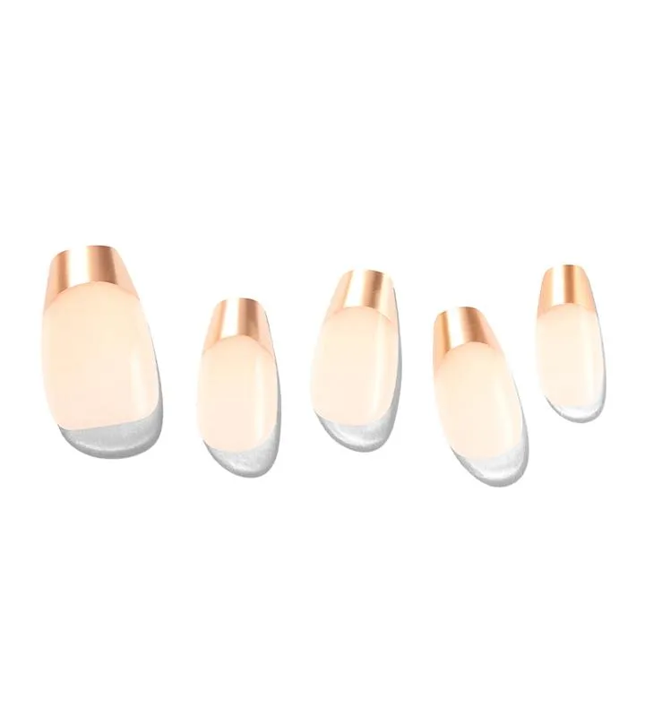 Dashing Diva Magic Press Coffin Rose Gold Chic French