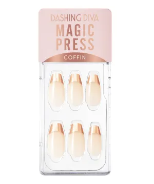 Dashing Diva Magic Press Coffin Rose Gold Chic French
