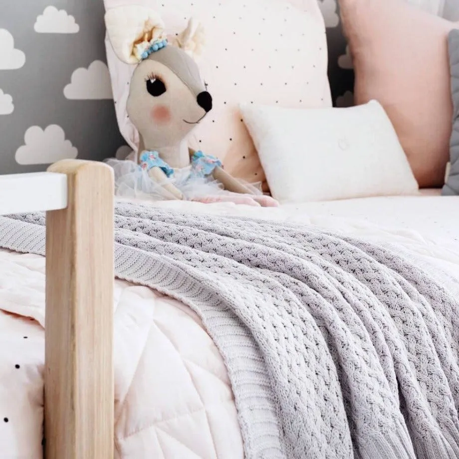 Diamond Knit Baby Blanket - Warm Grey
