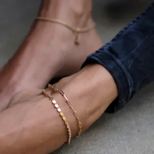 Disc Chain Anklet - 14K Gold Filled