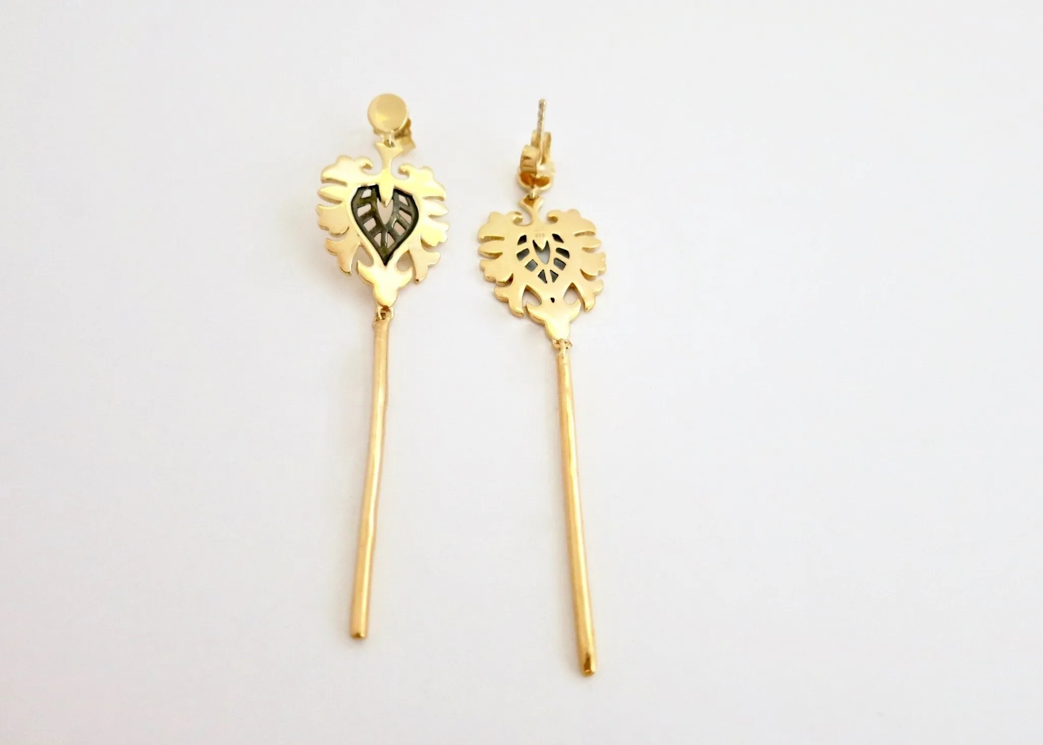 Elegant, gold plated, two-tone 'Zeenat' earrings