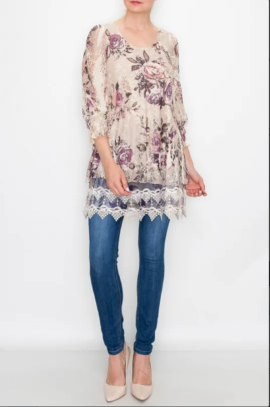 Elegant Lacey  Floral Tops