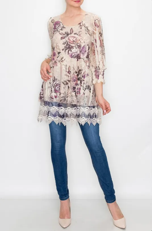 Elegant Lacey  Floral Tops
