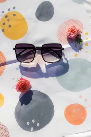 Elegant Square Side Metal Detail Sunglasses