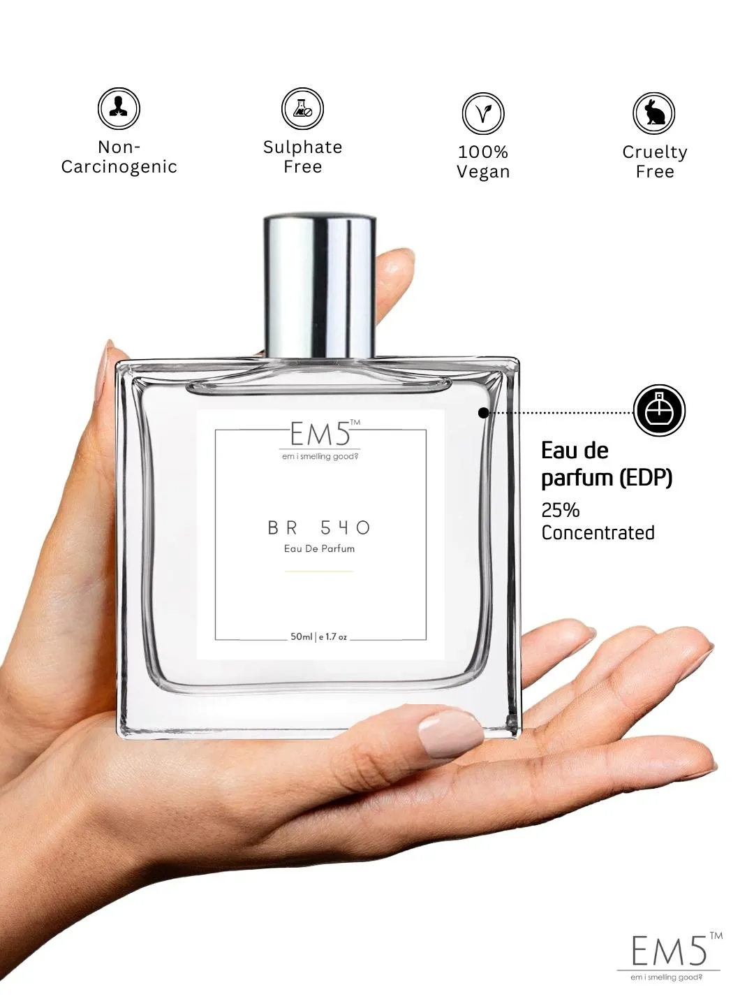 EM5™ BR 540 Unisex Perfume EDP Spray for Men & Women | Tobacco Vanilla Warm Spicy Fragrance Accords | Luxury Gift for Him / Her | Variants Available: 50 ml Spray / 15 ml Spray