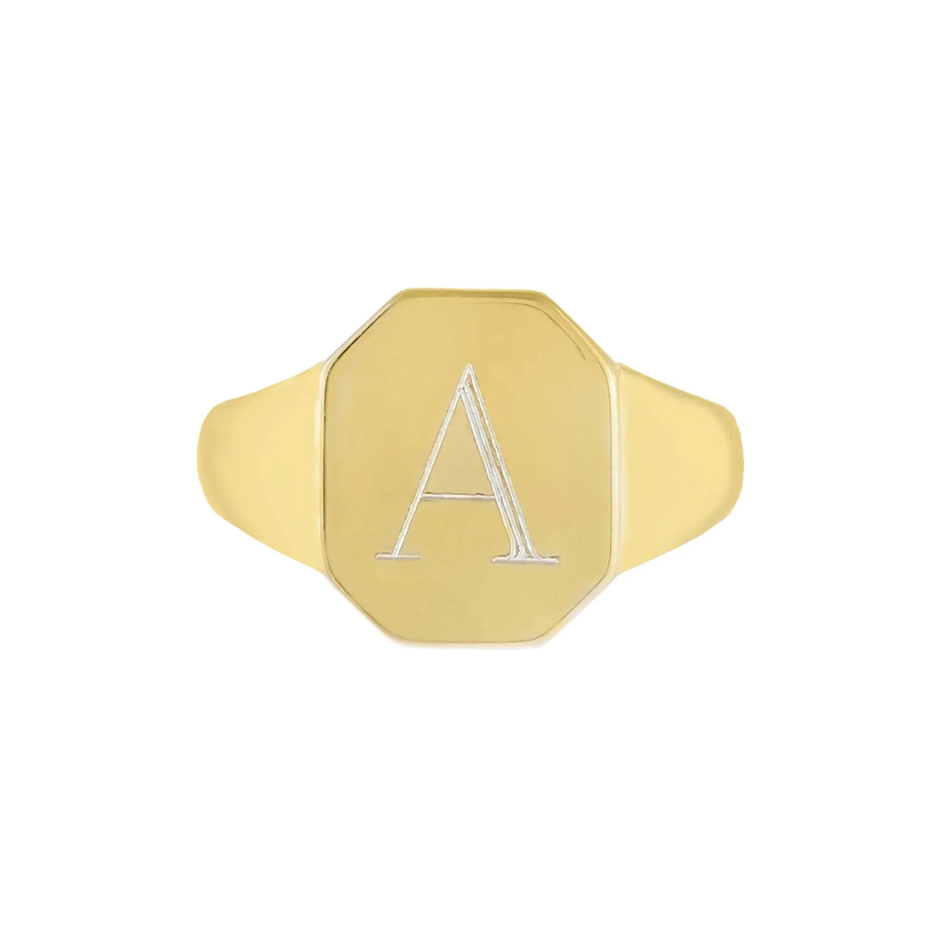 Engraved Rectangle Pinky Ring