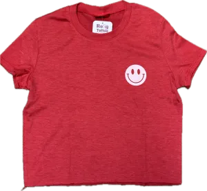 FIREHOUSE- Mini White Smiley T-shirt (heather red)