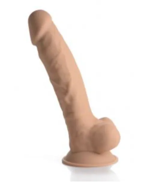 Fleshstixxx 8in Vibrating Dildo W/ Balls Medium - Suction Realistic Rechargeable Vibrating Dildo