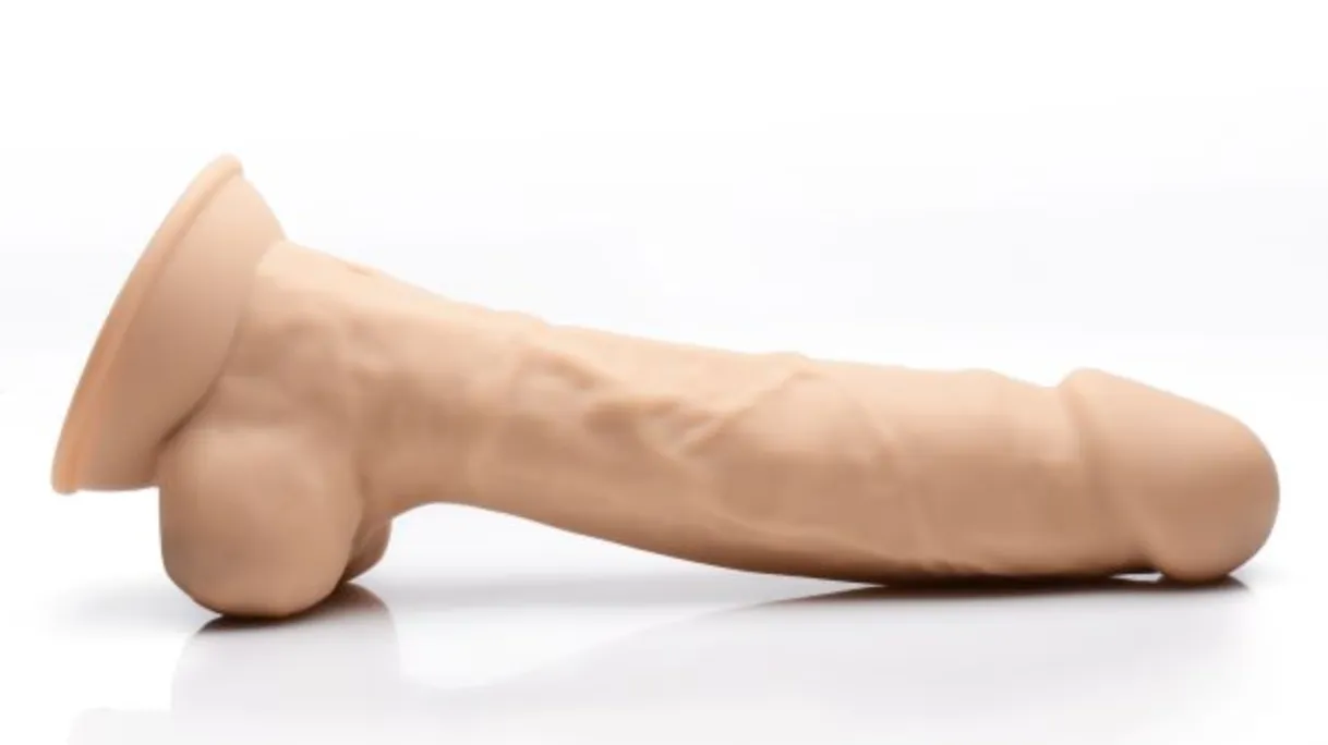 Fleshstixxx 8in Vibrating Dildo W/ Balls Medium - Suction Realistic Rechargeable Vibrating Dildo