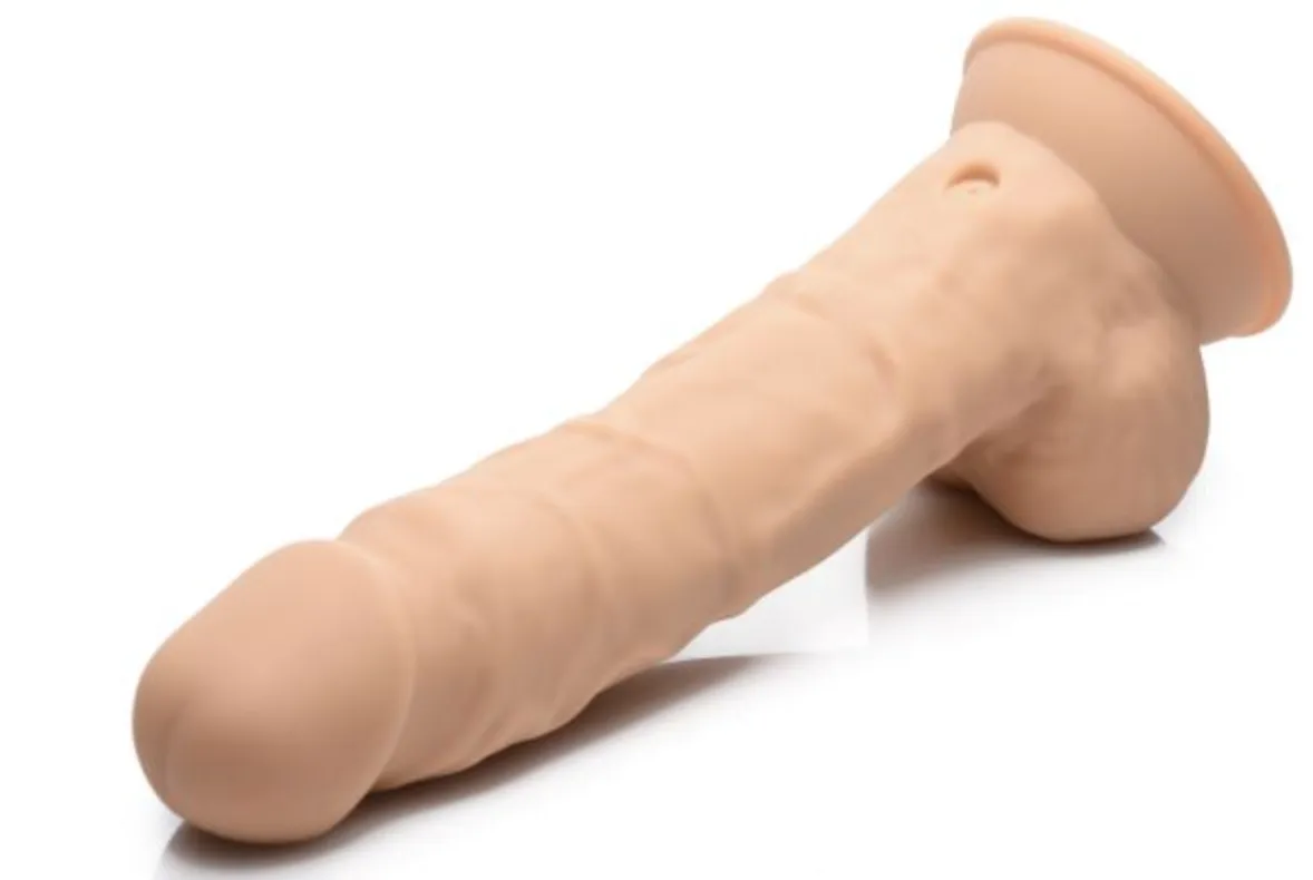 Fleshstixxx 8in Vibrating Dildo W/ Balls Medium - Suction Realistic Rechargeable Vibrating Dildo