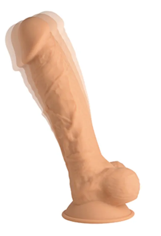 Fleshstixxx 8in Vibrating Dildo W/ Balls Medium - Suction Realistic Rechargeable Vibrating Dildo