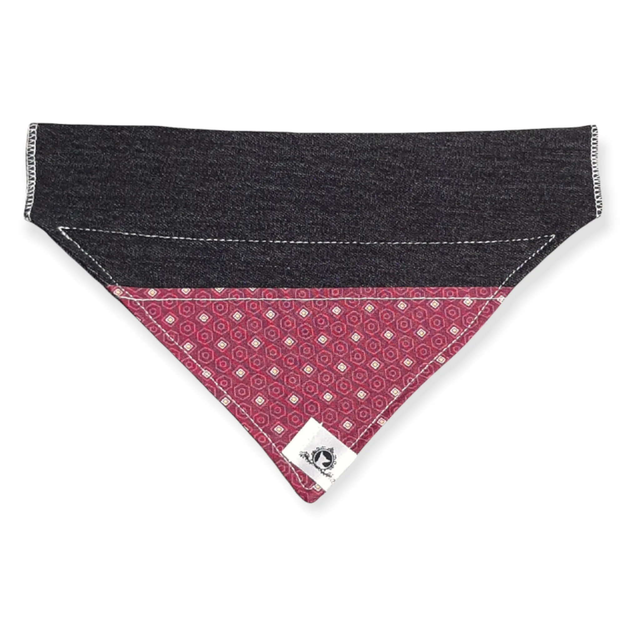 Foulard de jeans recyclés pour chien moyen - Chic mauve