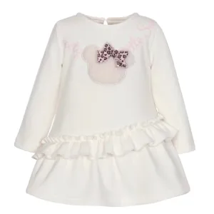 Girls Cream Teddy Dress