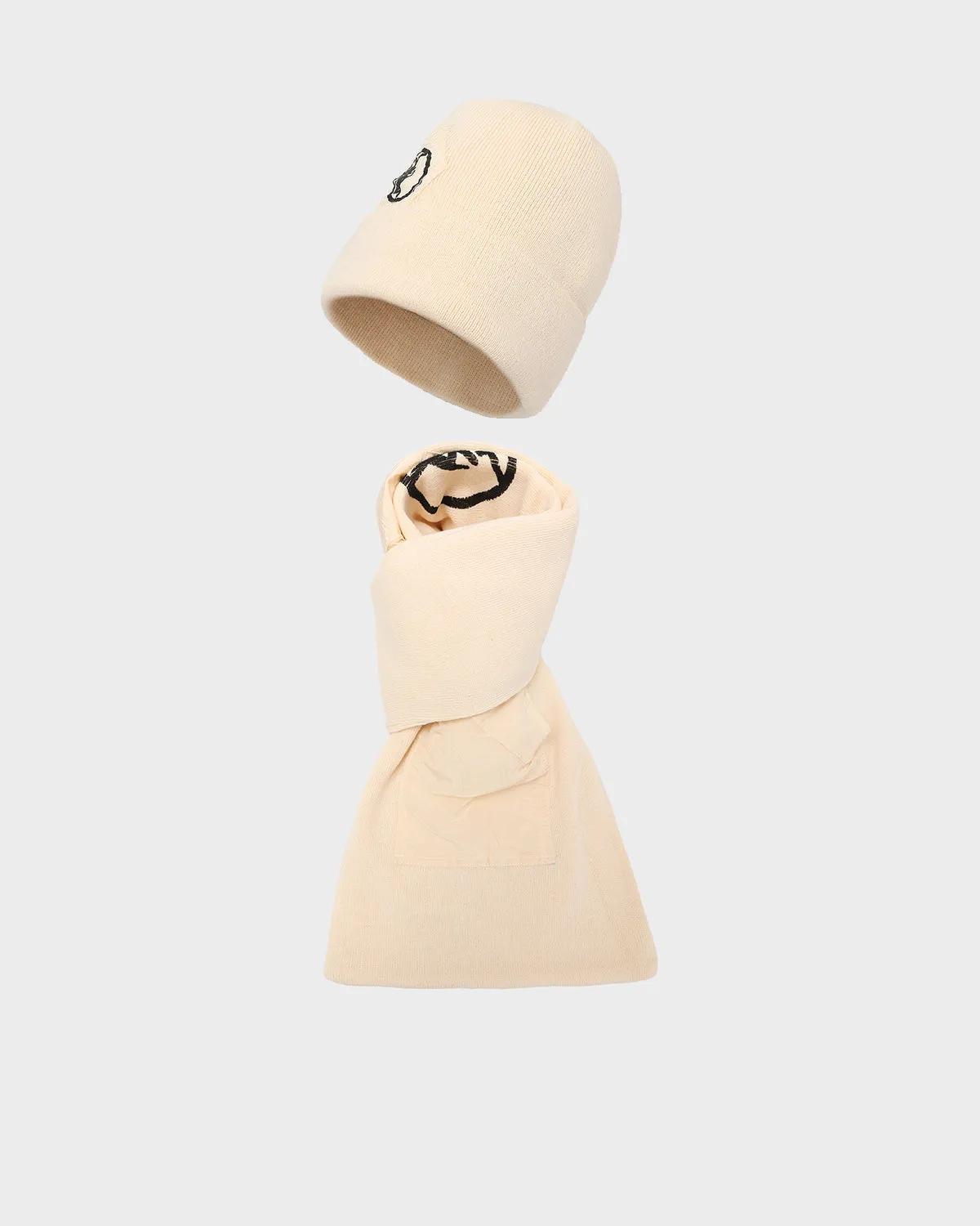 Globetrotter Tracksuit & Beanie Scarf Set in Beige