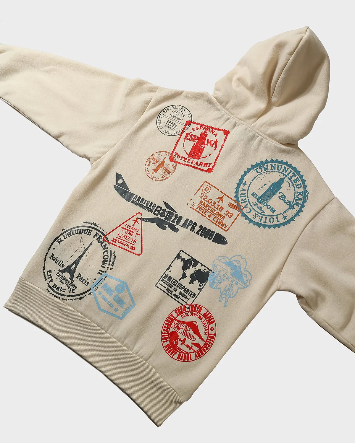 Globetrotter Tracksuit & Beanie Scarf Set in Beige