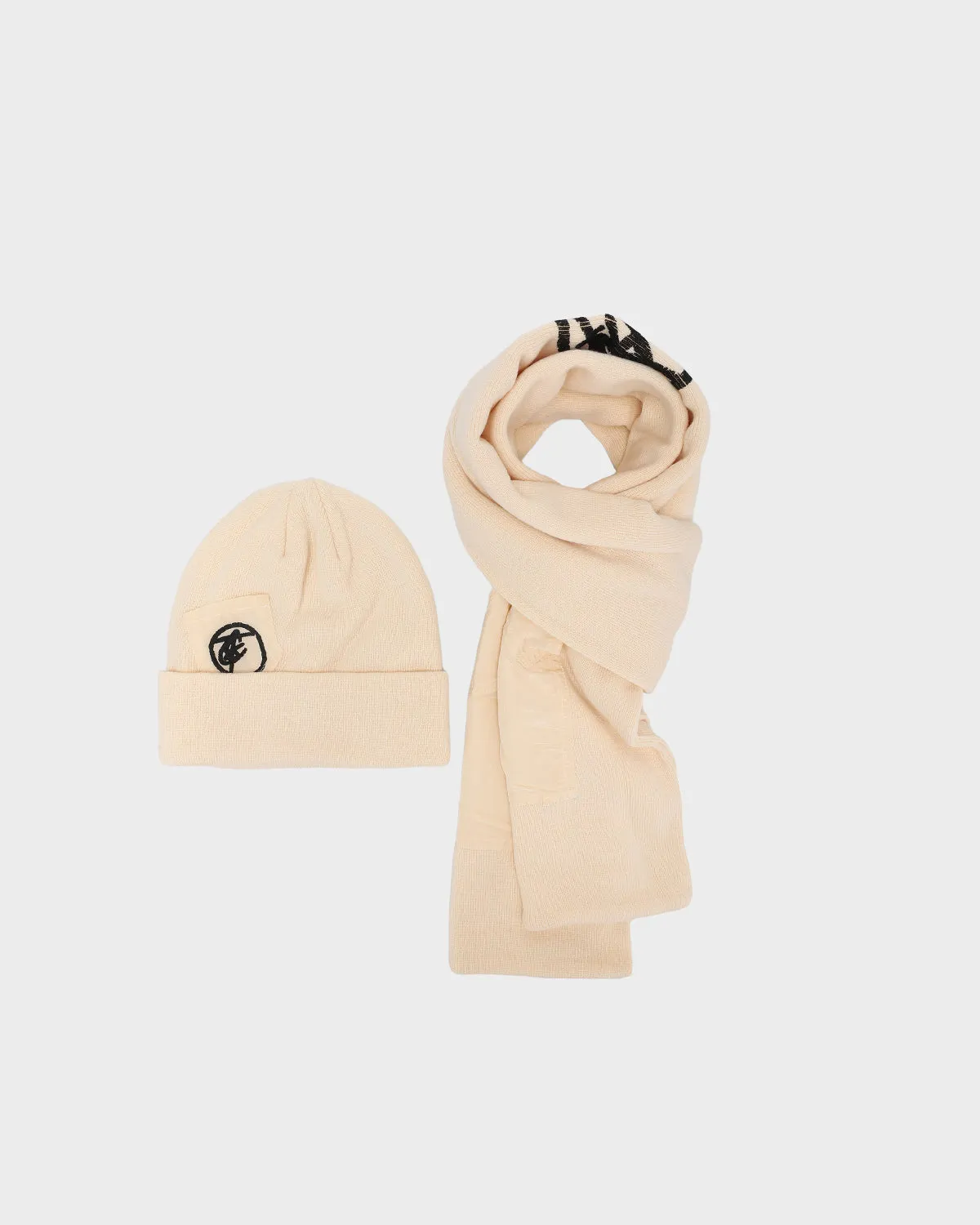 Globetrotter Tracksuit & Beanie Scarf Set in Beige