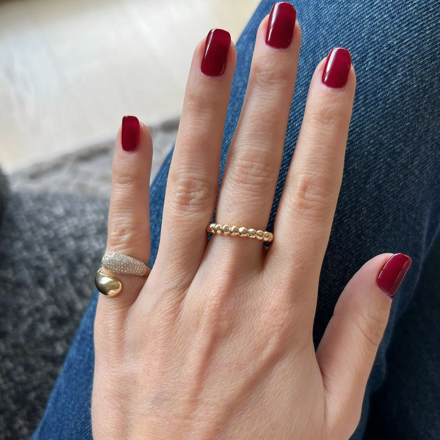Gold Ball Stack Ring