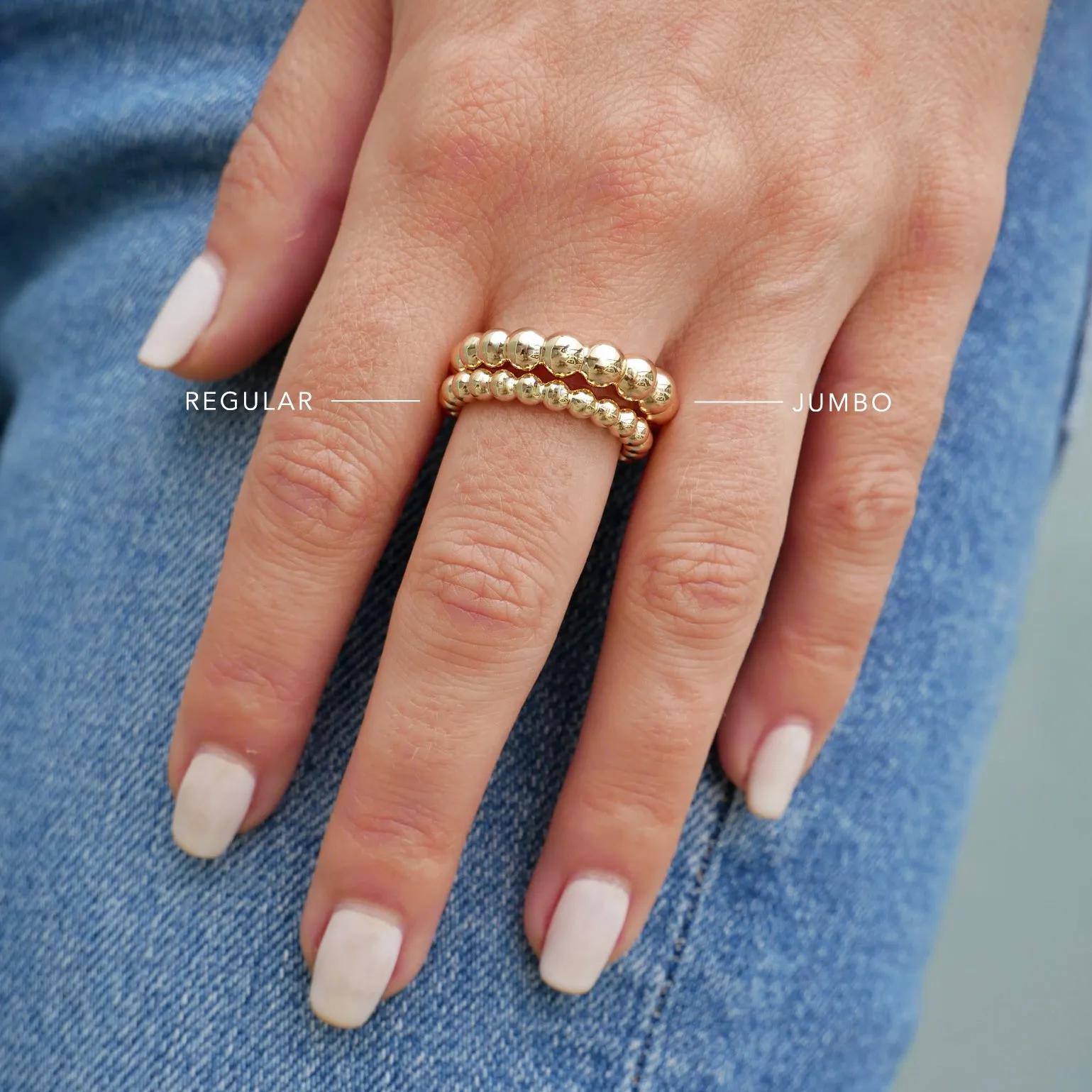 Gold Ball Stack Ring