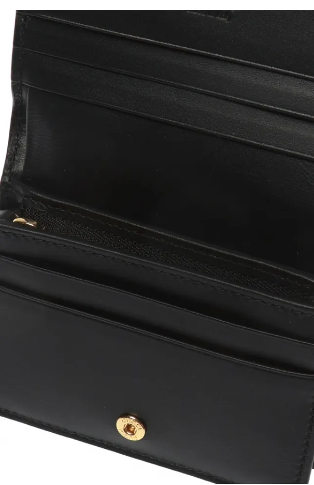 Gucci Web Stripe Card Case in Black Suede