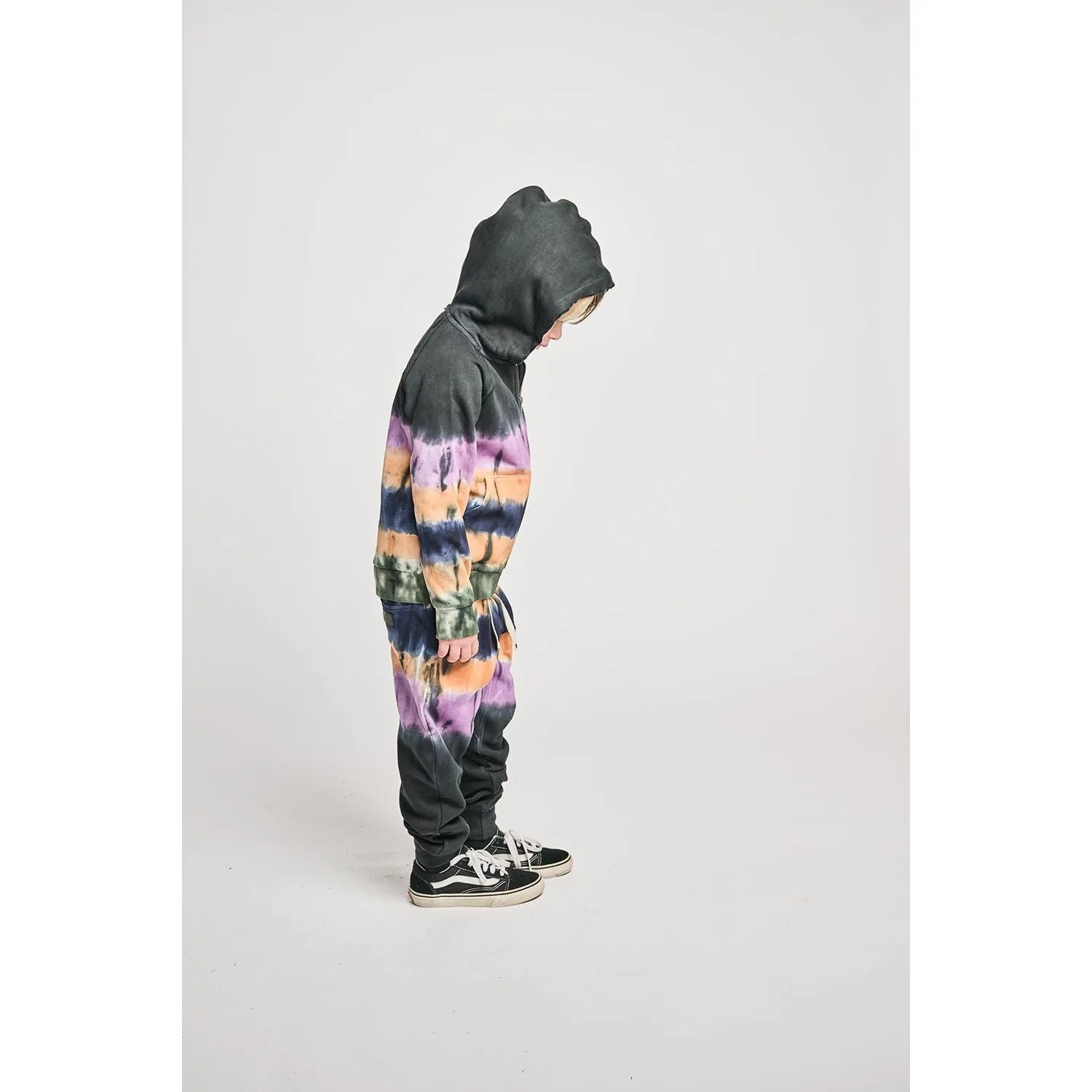 Half Dip Zip Hood - Black