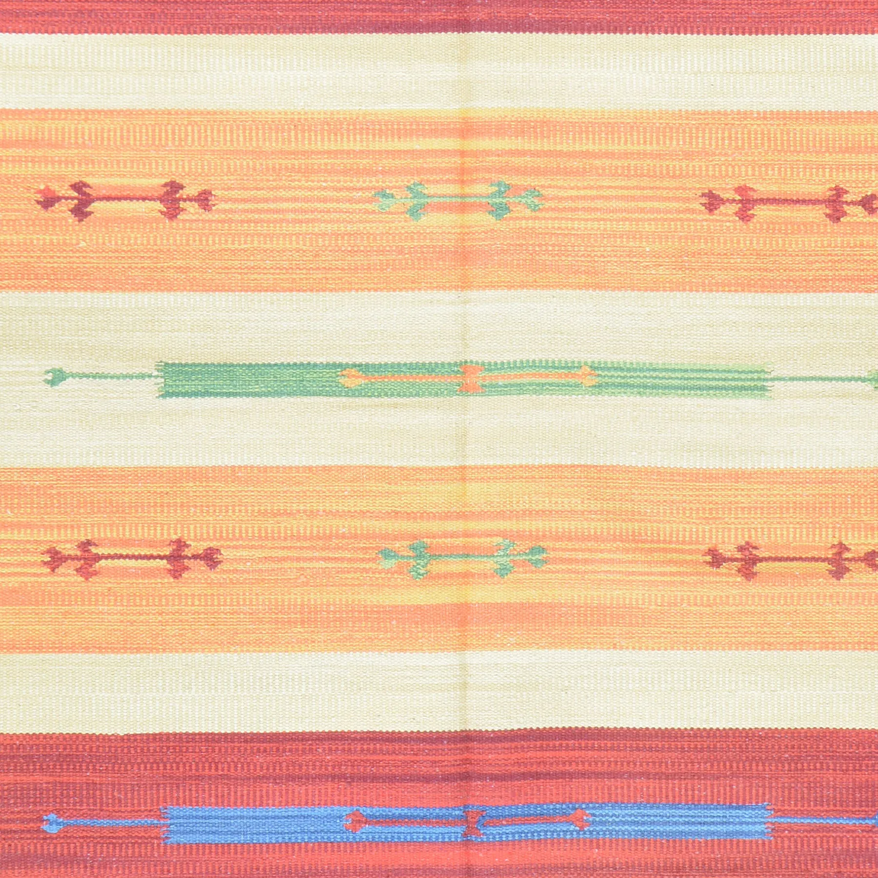 Hand-Woven Cotton Durree SouthWest Design Handmade Wool Rug (Size 3.9 X 5.7) Brrsf-960
