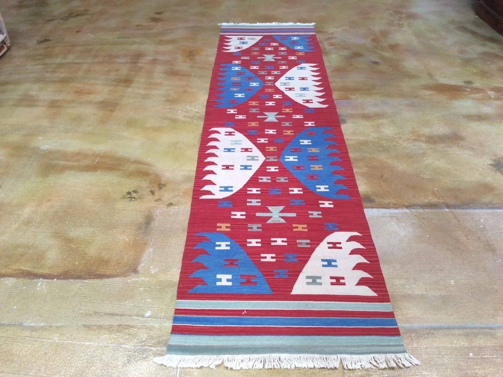 Hand-Woven Reversible Kilim Rug (Size 2.7 X 10.3) Brrsf-1470