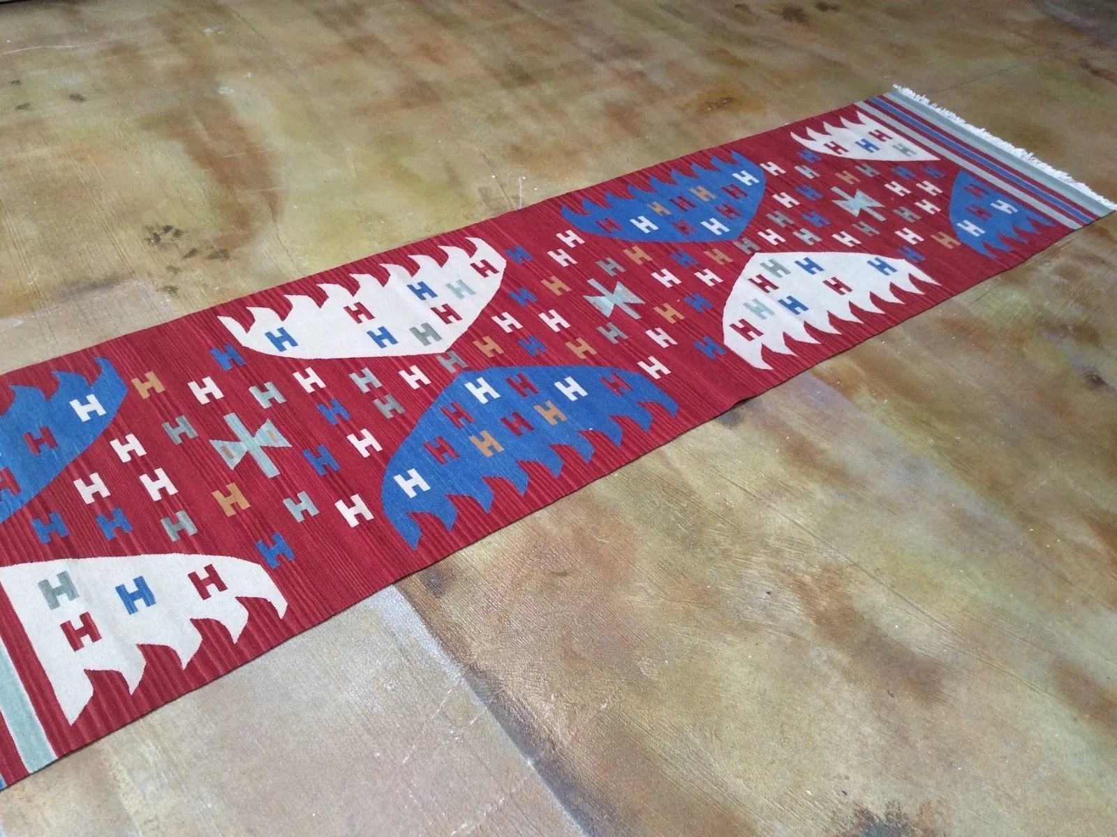 Hand-Woven Reversible Kilim Rug (Size 2.7 X 10.3) Brrsf-1470