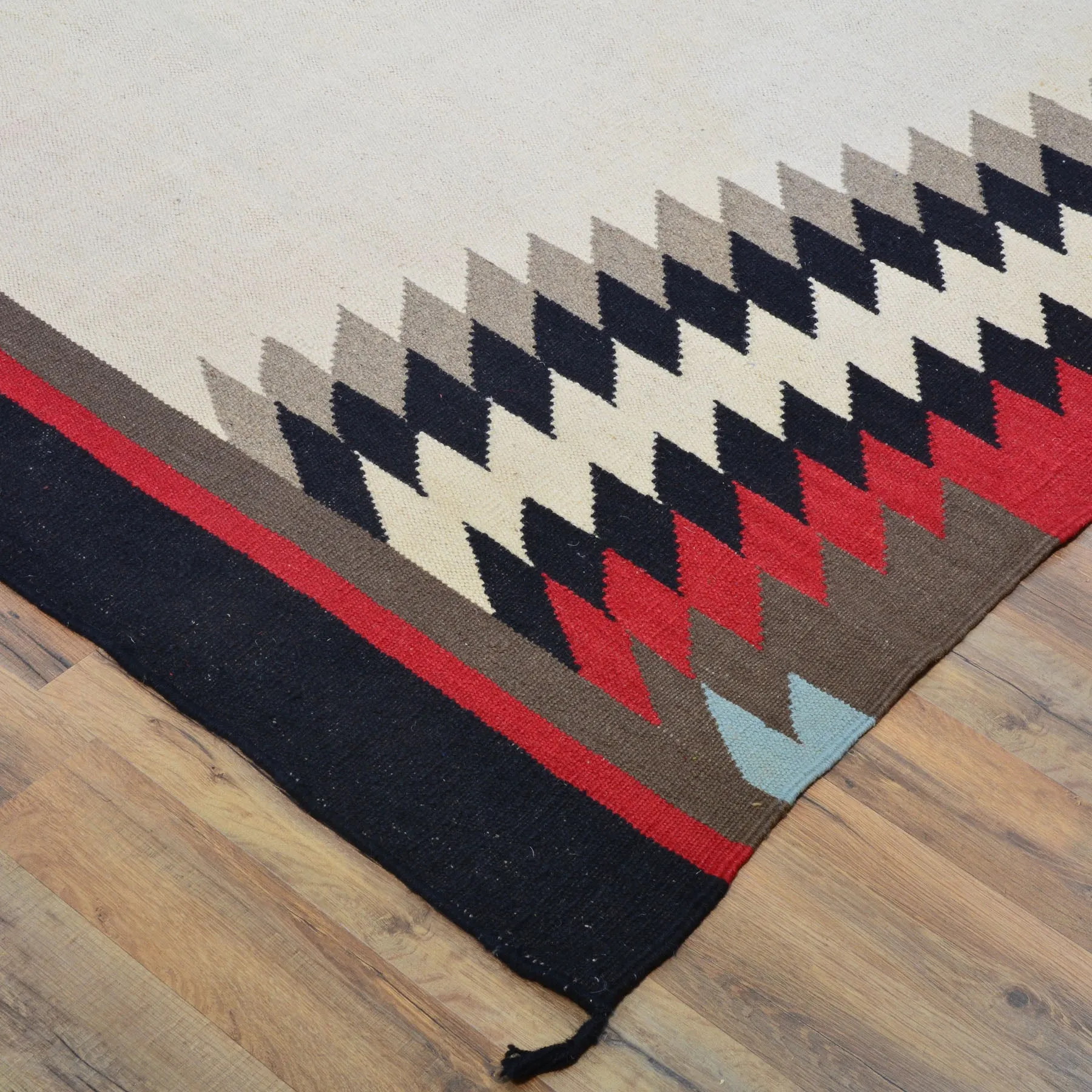 Hand-Woven Reversible Southwestern Design Handmade Wool Kilim (Size 10.0 X 13.8) Cwral-10305