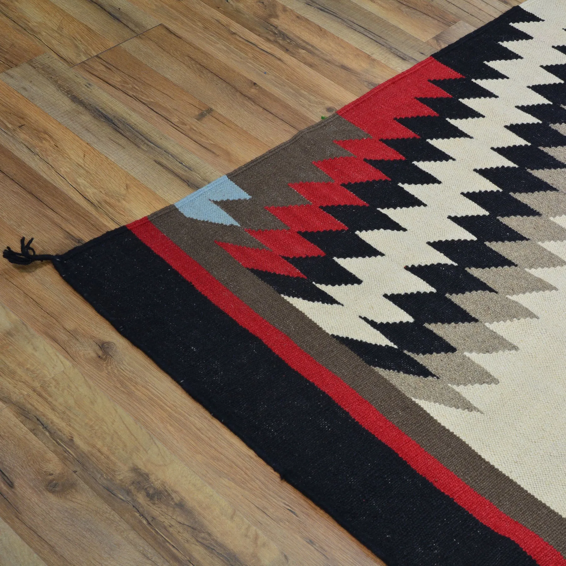 Hand-Woven Reversible Southwestern Design Handmade Wool Kilim (Size 10.0 X 13.8) Cwral-10305