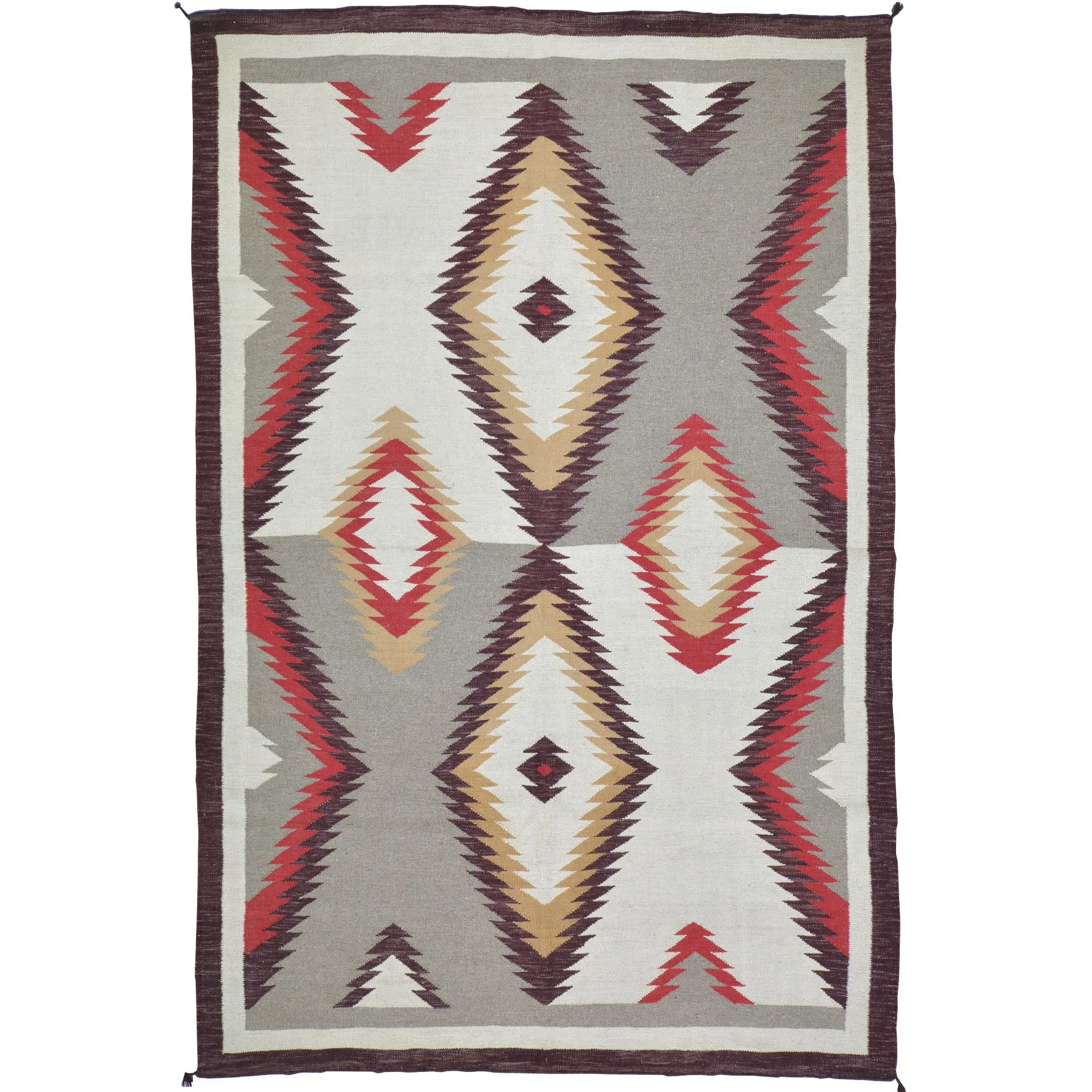 Hand-Woven Reversible Southwestern Design Handmade Wool Kilim (Size 5.10 X 8.8) Cwral-10338