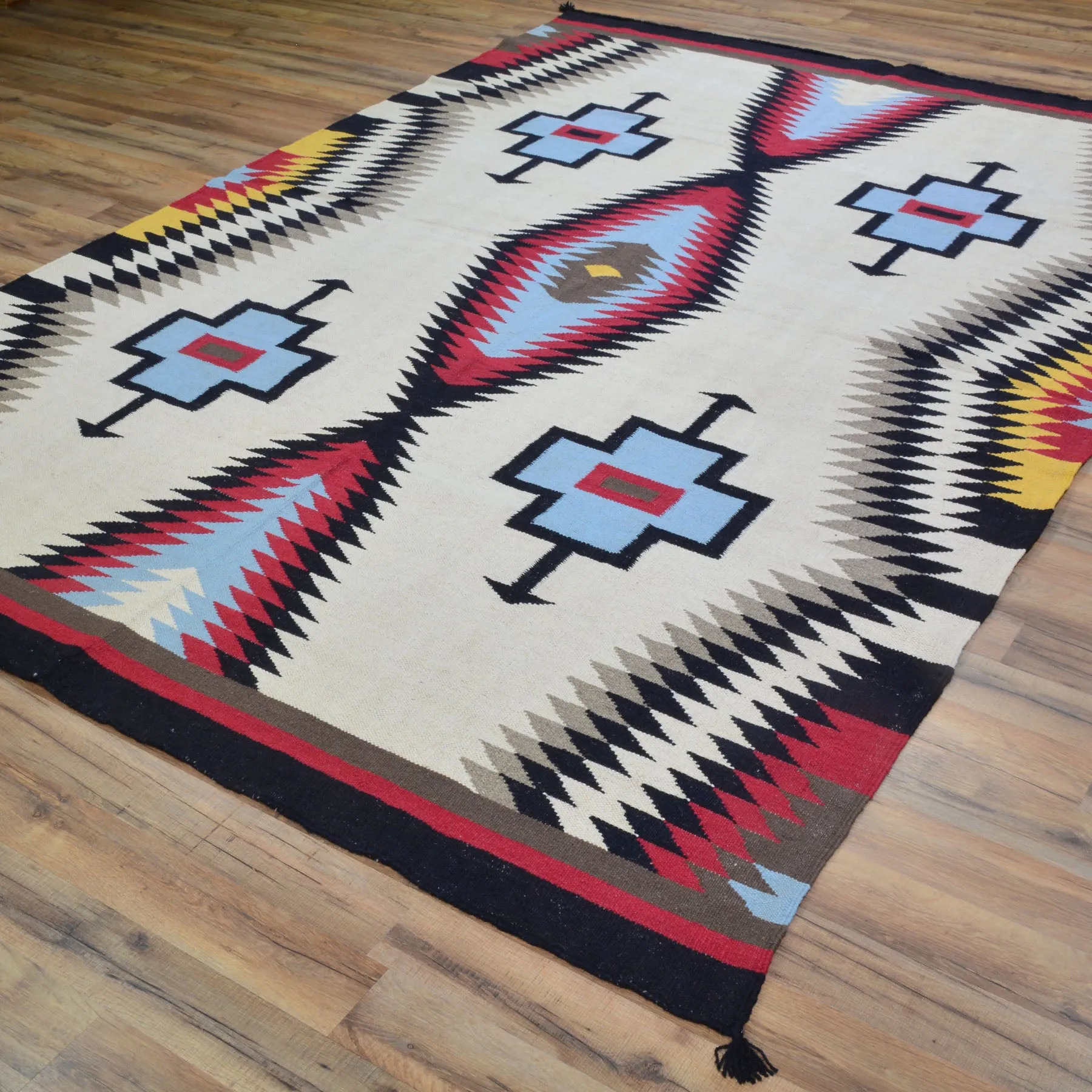 Hand-Woven Reversible Southwestern Design Handmade Wool Kilim (Size 6.0 X 8.10) Cwral-10332