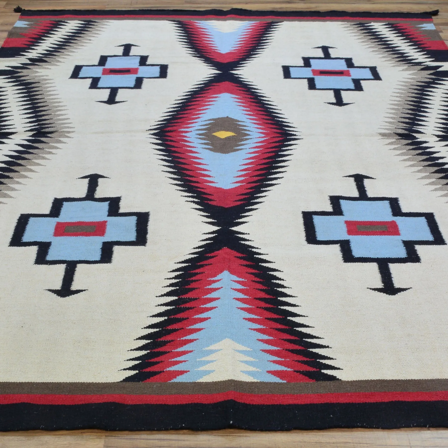 Hand-Woven Reversible Southwestern Design Handmade Wool Kilim (Size 6.0 X 8.10) Cwral-10332