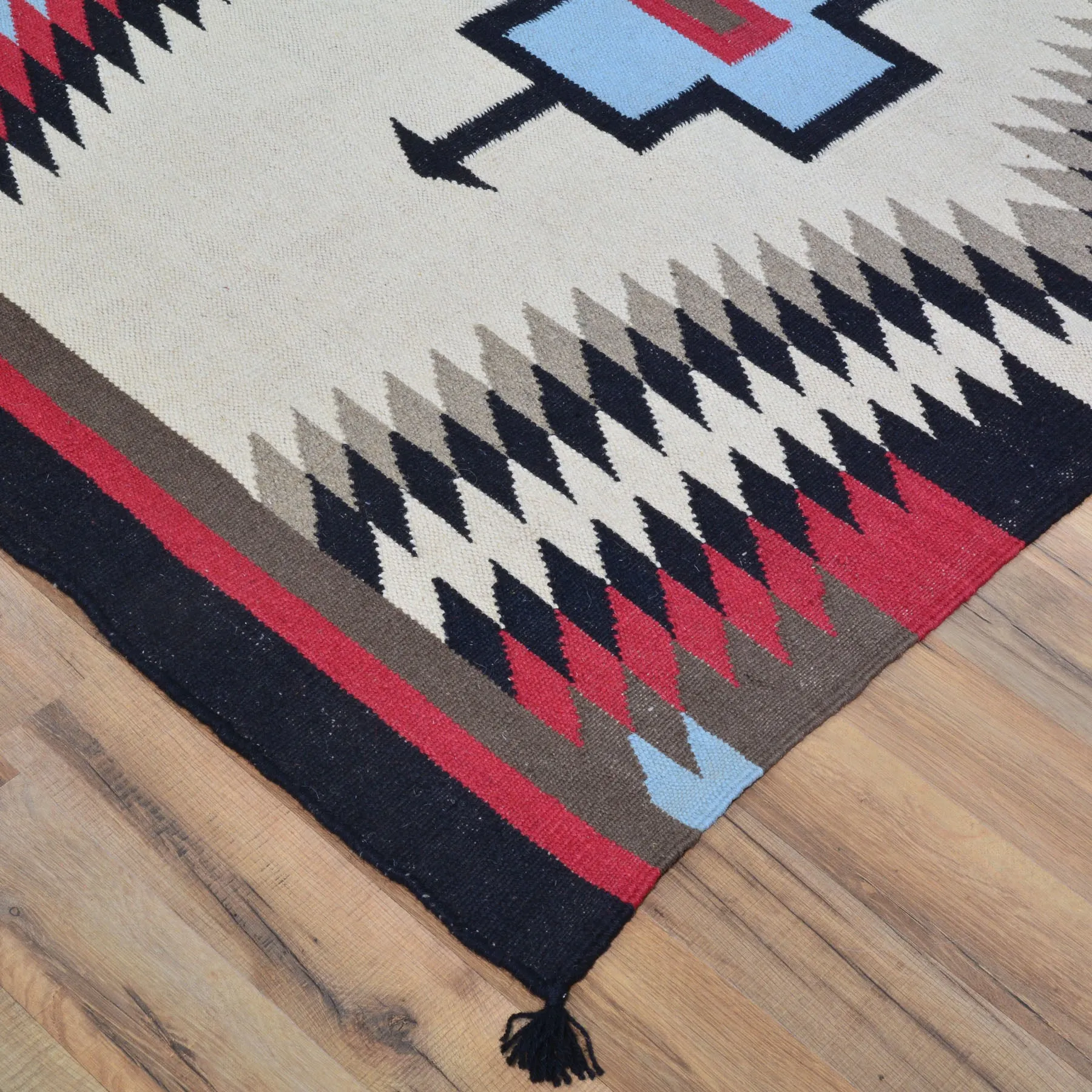 Hand-Woven Reversible Southwestern Design Handmade Wool Kilim (Size 6.0 X 8.10) Cwral-10332
