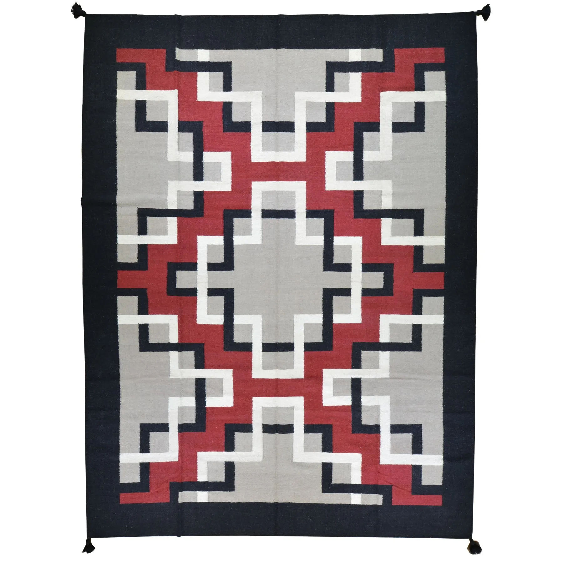 Hand-Woven Southwestern Style Handmade Wool Rug (Size 9.0 X 11.10) Cwral-6876